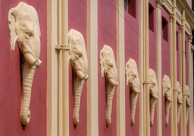 Theosophy 420 z 1 elephants at the headquarters building
